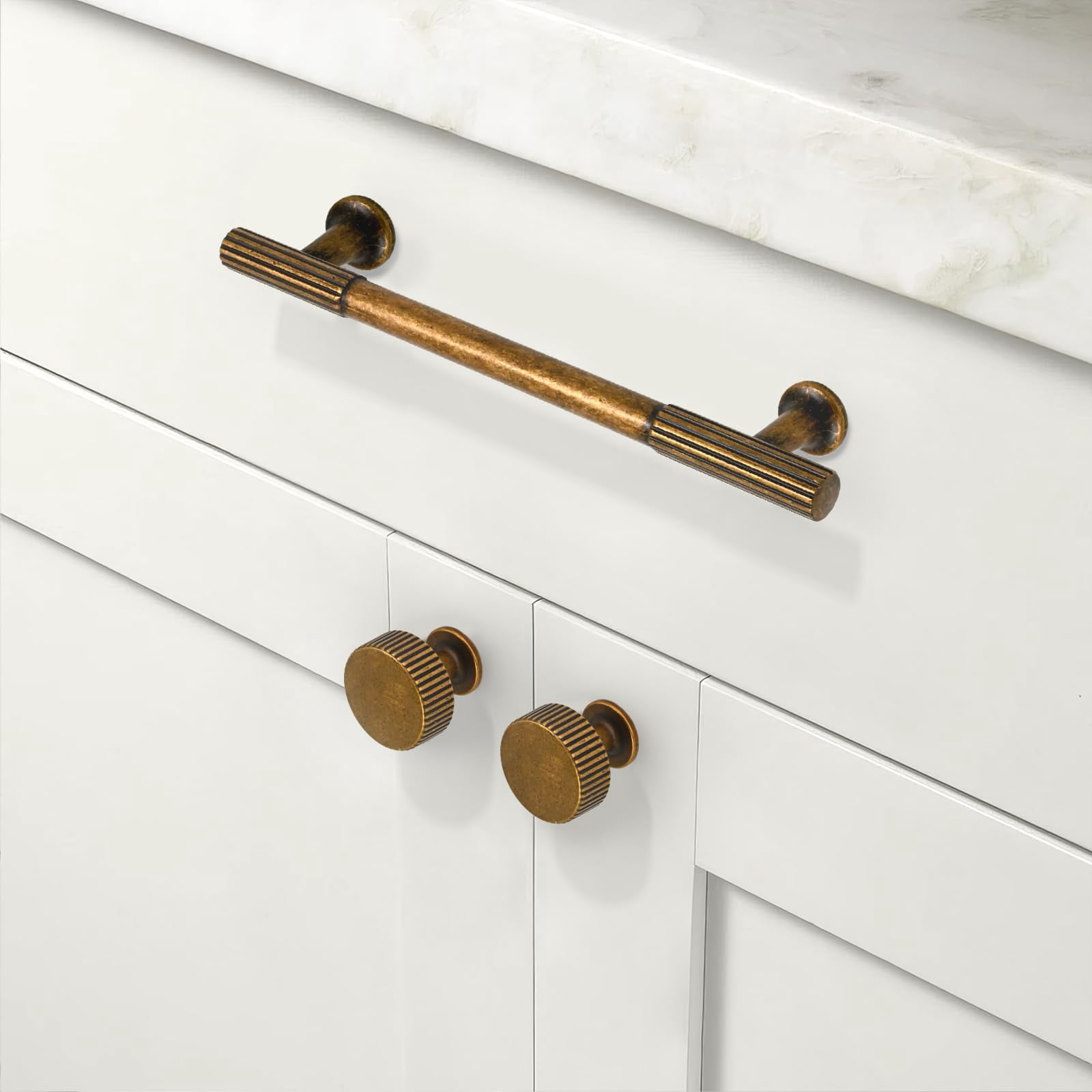 10 Pack Antique Brass Kitchen Cabinet Knobs Cabinet Pulls Drawer Knobs Cabinet Hardware Zinc Knobs for Drawers