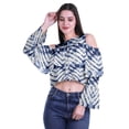 thumbnail image 2 of Moomaya Plus Size Cold Shoulder Top Printed Ladies Tops Blouses Women Party Tops, 2 of 4