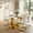 Table with 4 White Chairs Gold Leg, variant on Sumdeal Modern 5-Piece Dining Set: 63" Rectangular Pandora White Tempered Glass Table with Heavy-Duty Silver Stainless Steel Base & 4 Black PU Leather High Back Chairs