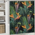 thumbnail image 6 of Orinice Shower Curtain Colorful Flower Beautiful Floral Jungle Pattern Tropical Beauty Watercolor Paradise Bird Black Waterproof Polyester Fabric for Bathroom Decor with Hooks " 36x72, 6 of 7