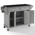 thumbnail image 5 of Pemberly Row Traditional Wood/Granite Kitchen Cart in Gray/Black, 5 of 11