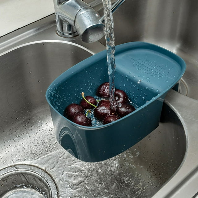 unbranded 4Ud Canasta Escurridora Para Fregadero De Cocina Azul Resistente Y Multifuncional Para Y Verduras
