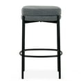 thumbnail image 4 of Bea White Two-Toned Linen Fabric Bar Stool with Black Wood Legs, 4 of 6