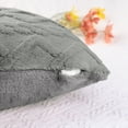thumbnail image 4 of Unique Bargains Solid Striped Soft Sofa Decorative Pillow Covers (2 Count) Light Gray 20" x 20", 4 of 6