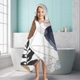 thumbnail image 6 of Blue Boho Abstract and Plant Pattern Hooded Bath Towel，60"x35" for Ages 3 To 12 Kids, Quick Dry Lightweight Soft Microfiber Hood Beach Towel Cover Up for Kids, 6 of 7