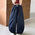 thumbnail image 2 of WXFAZCVU Girls Wide Leg Pants Lightweight Straight Trousers with Pockets Daily School Wear Size 5-6 Years, 2 of 4