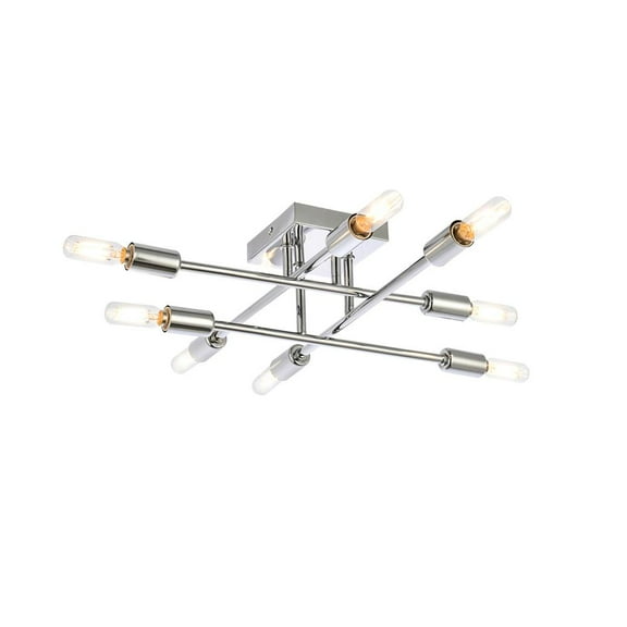 Script 8 lights chrome flush mount