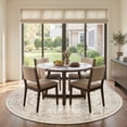 thumbnail image 3 of FEELHOME 6'x6' Round Area Rug Machine Washable Vintage Distressed Soft Non Slip Carpet for Living Room Bedroom Dining Room Taupe, 3 of 6