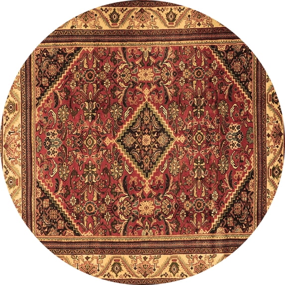 Ahgly Company Indoor Round Persian Brown Traditional Area Rugs, 3' Round