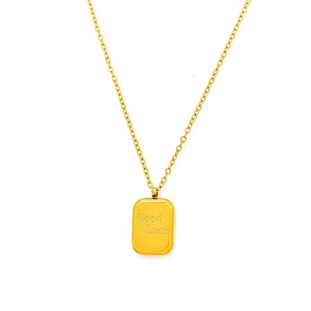 New 2026 Unisex Stainless Steel Geometric Pendant Necklace Fashion Jewelry Findings Accessories Trendy Gold Color Flower Blessing For Women Creative Gift For Women And Men