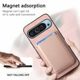 thumbnail image 4 of Dteck Magnetic for Google Pixel 9 / Pixel 9 Pro Case Compatible with MagSafe, 2 in 1 PU Leather Slim Back Phone Cover with Detachable Card Holder Wallet for Pixel 9 / Pixel 9 Pro,Pink, 4 of 7