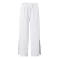 thumbnail image 7 of Sngxgn Pants for Women High Waisted Pants Drawstring Elastic Casual Pants Work(White,XXXL), 7 of 7