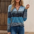 thumbnail image 4 of ShiShine Long Sleeve Tunic Tops for Women V Neck Blouse Casual Printed Zip Shirts Tops, 4 of 4