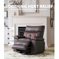 thumbnail image 4 of IDEALHOUSE Sofa Bed Brown Swivel Rocker Recliner Chair with Massage and Heat, Modern PU Recliner with Cup Holders, Side Pocket for Living Room Bedroom, 360 Degree Reclining Sofa, 4 of 8