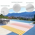 thumbnail image 3 of Outdoor Rug 3x5 ft Stripes Lines Outdoor Large Area Rug Non Slip Rubber Pink Red Yellow Striped Front Door Mat RV Rug Camping Carpet Patio Outdoor Rugs for Backyard Balcony Deck Porch Indoor, 3 of 9
