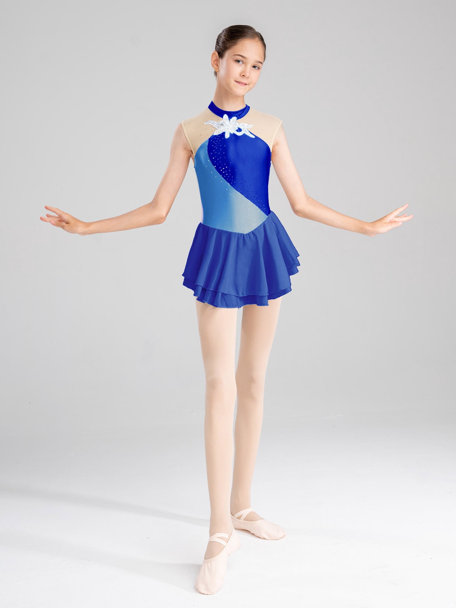 Acheter Robe De Patinage Artistique En Maille Strass Pour Femmes