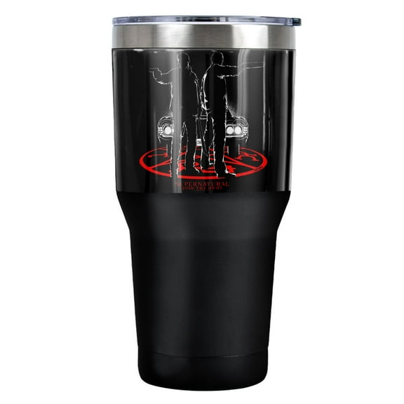 Supernatural Silhouettes Stainless Steel Tumbler 30 oz Coffee Travel Cup, Vacuum Insulated & Double Wall with Leakproof Sliding Lid