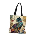 thumbnail image 4 of Bolso de lona para mujer, regalo de San Valentín, bolso de viaje, bolso de hombro Gato de cara lateral, 4 of 9