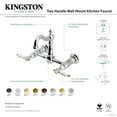 thumbnail image 7 of Kingston Brass KS2440BPL Bel-Air Double-Handle Wall-Mount Bridge Kitchen Faucet, Matte Black, 7 of 7