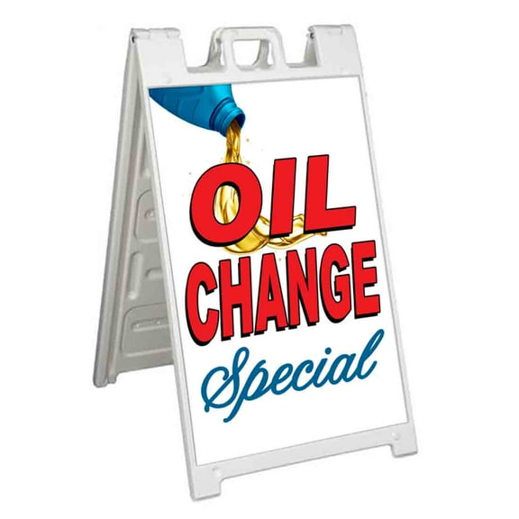 Oil Change Special (24" X 36") Standard A-Frame Signicade, Includes Decal Applied To Stand