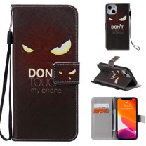 Allytech Colorful Painting PU Leather Case for iPhone 14 6.1" 2022, Flip Folio Kickstand Card Slots Removable Hand Strap Case for iPhone 14 5G, Don't Touch