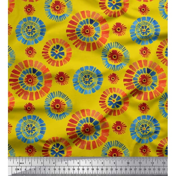 Soimoi Moss Georgette Fabric Brush Stroke Abstract Print Fabric by the Yard 42 Inch Wide