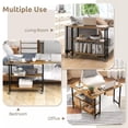 thumbnail image 3 of Harmijoy 360° Rotating Sofa Side Table, Mobile End Table Couch Side Table with 2-Tier Storage Shelves, Swivel Rolling Desk w/ Metal Frame, 3 of 7