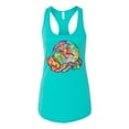 thumbnail image 2 of Wild Bobby Rainbow Painted I've Got The Whole World Dean Russo Design Inspirational/Christian Women Racerback Tank Top, Tahiti Blue, Medium, 2 of 6