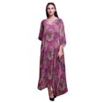 thumbnail image 1 of Bimba Kaftan Floral pour Femmes, Tenue d'Intérieur de Vacances, Robe Maxi, Couvre-Maillot de Plage - 4X-5X, 1 of 5