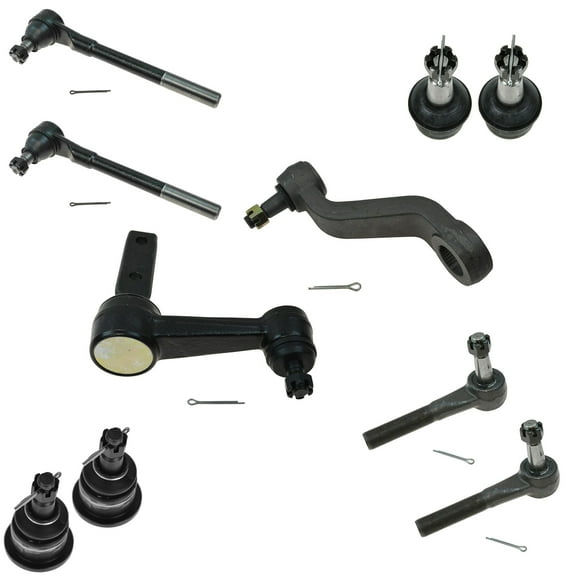 TRQ 10pc Steering and Suspension Kit Ball Joints Idler Pitman Arms Tie Rod Ends PSA59018 Fits select: 1997-1999 DODGE RAM 1500