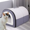 thumbnail image 6 of oshhnii Cats Bed Sleeping House Pet Sleeping Bed Soft Pet Tent Cave Indoor Cats Sleeping Gray M, 6 of 9