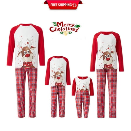 

Red New Christmas Pajamas For Family-Family Christmas Pjs Matching Sets