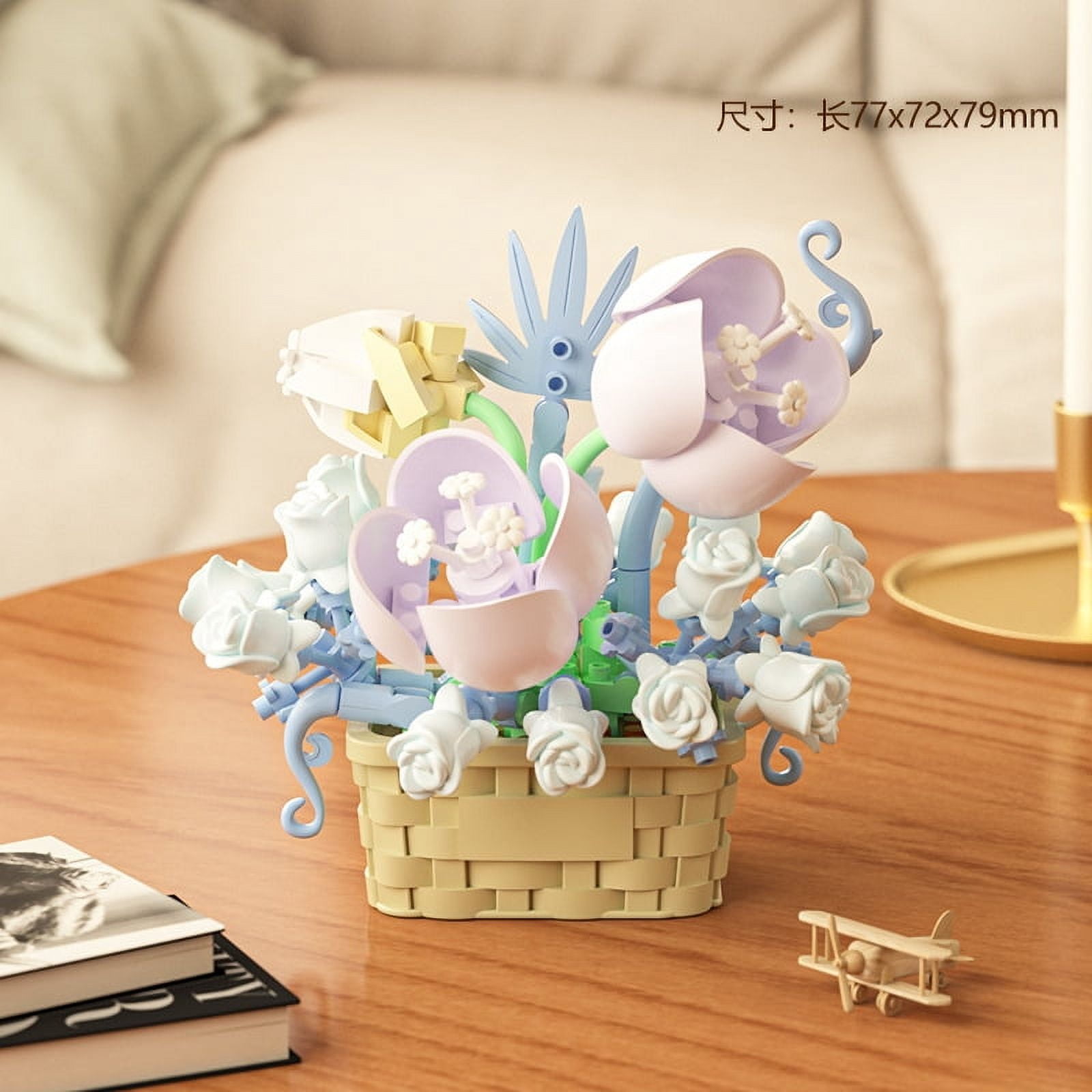 DIY MOC Potted Rose Sunflower Plants Succulents Bonsai Tree Gardens Romantic Building Blocks Model Bricks Kids Sets Kits Toys