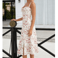 thumbnail image 3 of Fashion Floral Corset Dress Backless Cami Dresses Boho Summer Spaghetti Straps Square Neck Casual Midi Dress Flowy Slit Bustier Dresses, 3 of 6