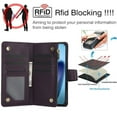 thumbnail image 5 of Case for Google Pixel 9 Pro XL RFID Blocking Protective Purse Case With Card Slots Holder Kickstand Wrist Strap Lanyard Zipper 3-card  Flip Wallet Case,Dark purple,For Pixel 9 Pro XL, 5 of 9