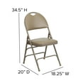 thumbnail image 5 of Flash Furniture 4 Pack HERCULES Series Ultra-Premium Triple Braced Beige Vinyl Metal Folding Chair with Easy-Carry Handle, 5 of 8