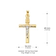 thumbnail image 3 of Ioka-14K Two Tone Gold Crucifix Pendant with 3.1mm Figaro 3+1 Chain Chain Necklace - 24", 3 of 4