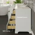 thumbnail image 5 of Eviva Storehouse 84"W x 22"D White Double Sink Bathroom Vanity with White Carrara Quartz Countertop and Undermount Porcelain Sinks, 5 of 10