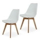 thumbnail image 1 of Sillas de Comedor Modernas con Asiento Acolchado de Diseño Minimalista Tipo Eames Pedestal - Sillas Ergonomicas Acojinadas con Estructura de Madera Ideales para Interior Set de 2 Piezas, 1 of 5