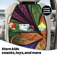 thumbnail image 5 of Fuzoiu Multicolored Beautiful Flower1 Print 2 Pack Kick Mat Back Seat Protector With 3 Storage Pockets, Universal Car Seat Back Organizer For Kids Pets, Waterproof Backseat Protector For Most Car, 5 of 8