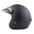 thumbnail image 3 of Casco retro estilo japonés para moto, modelo 3/4 en negro mate talla M - Interior extraíble y cómodo, protección multicapa resistente a impactos, visera desmontable y diseño ergonómico para mayor, 3 of 7