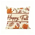 thumbnail image 2 of Beautynvta Happy Fall Pillow Cover, Vintage Embroidered Pumpkin Throw Pillowcase, Square Cushion Case with Maple Leaf Floral Print for Thanksgiving Farmhouse Couch Decor, 2 of 7