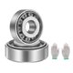 thumbnail image 1 of Juego de 2 rodamientos cónicos 30200, cono y copa, diámetro del agujero de 10 mm x diámetro exterior de 30 mm x ancho de 10.25 mm, juego de rodamientos de acero para ruedas con guantes, 1 of 6