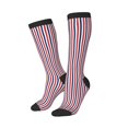 thumbnail image 2 of Knee High Socks for Women Red White And Blue Striped Long Tube Sock Uniform Socks, 2 of 7