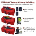 thumbnail image 4 of Sac de Sport Pliable 30 Pouces 75 L Grand Sac de Bagage Léger pour Voyage Camping Rangement - Rouge, 4 of 7