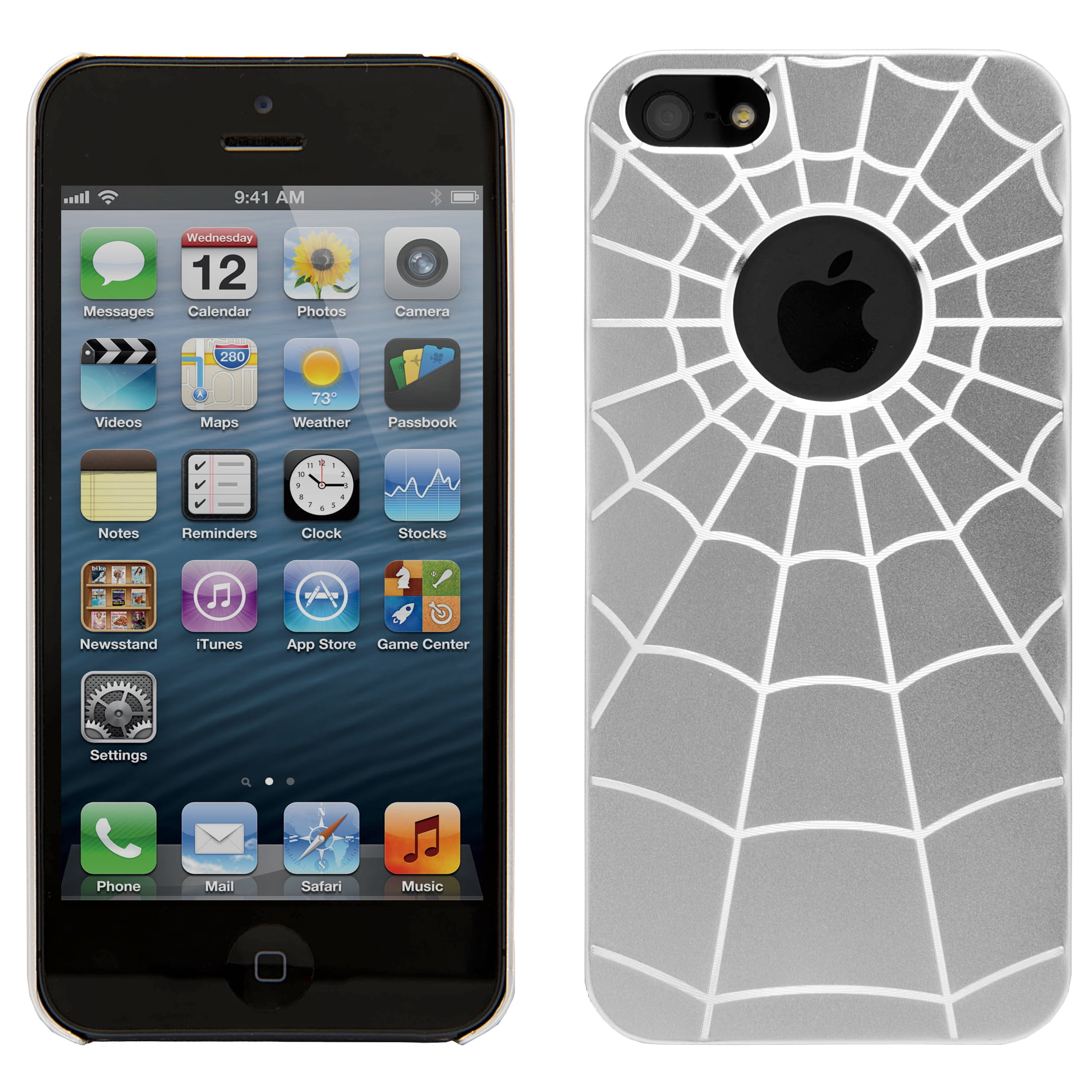 Spider's Web Hard Case For Apple iPhone 5 / S / SE With Drop Resistant Casing, Dust Proof, And Shockproof Exterior (Silver)