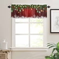 thumbnail image 7 of Christmas Colored Ball Kitchen Curtains and Valances Set, Snow Snowflake Pine Branch Red Rod Pocket Window Valance 18 Inch Window Curtain Panels for Living Room Bedroom Laundry, 27.5x36in, 3 Pieces, 7 of 7