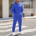 thumbnail image 6 of Fgvctg Sweatsuits Men 2 Piece Outfit Fall Sweatsuits Trendy Jogger Sweatpants Plus Size Fleece Tracksuit Oversized Sweatshirt Lounge Set with Pockets Blue M, 6 of 9