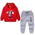 thumbnail image 3 of Conjunto de 2 piezas de ropa de Disney para niñas, primavera y otoño, con estampado de Minnie, sudaderas con capucha y pantalones deportivos para niñas pequeñas, 3 of 5