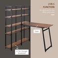 thumbnail image 6 of HomCom 5-Tier Versatile L-Shaped Computer Desk Writing Table with Display Shelves and Metal Frame, Space-Saving, for Study Room Black/Walnut, 6 of 9